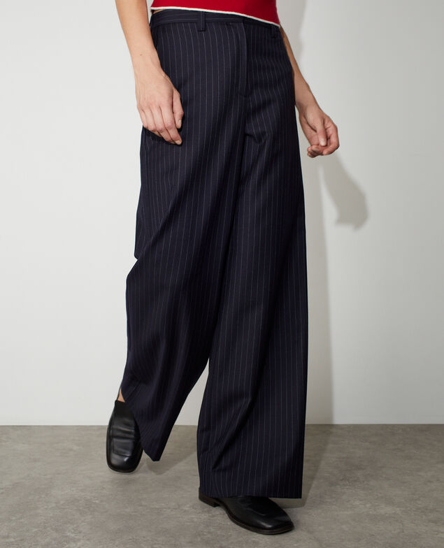 Pantalon large fluide M684 st navy white
