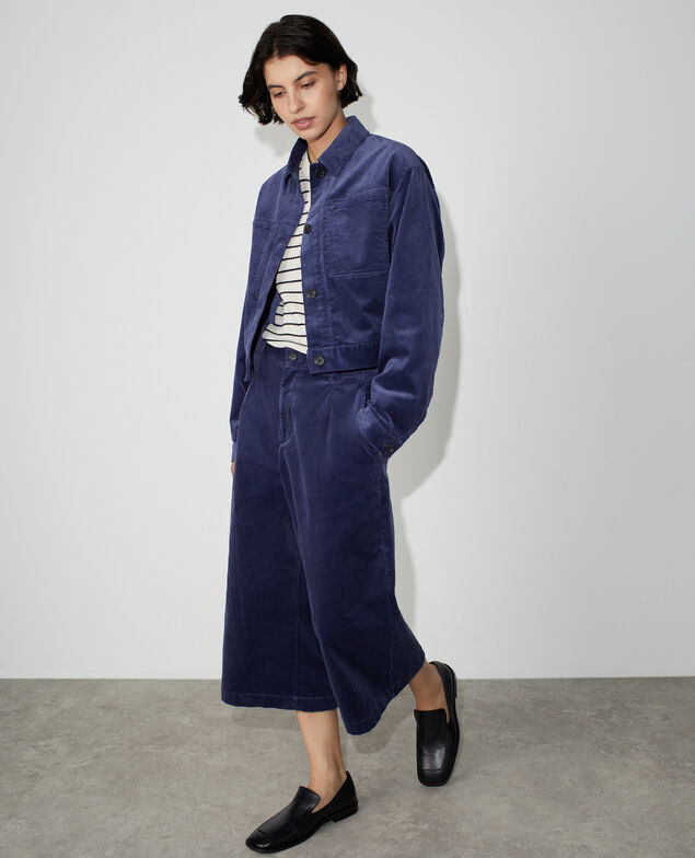 Corduroy culottes U670 blue