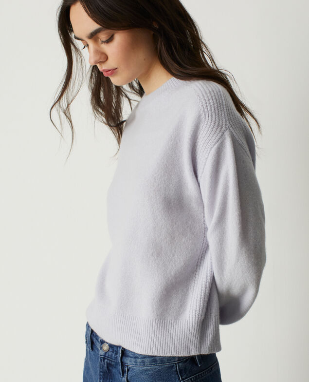 Pull col rond en cachemire M610 bleu layette