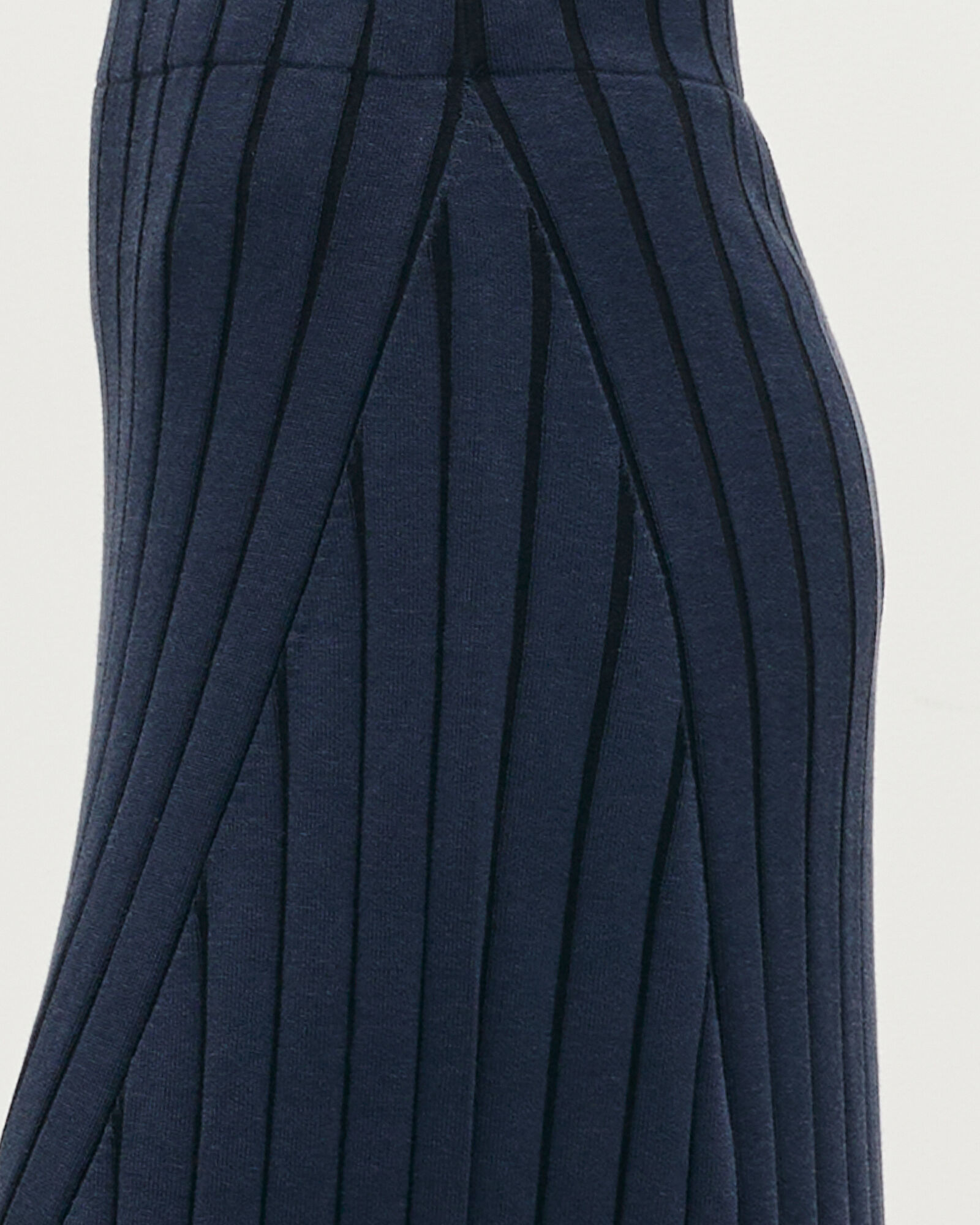 Long ribbed knit skirt blue black | Princesse tam.tam