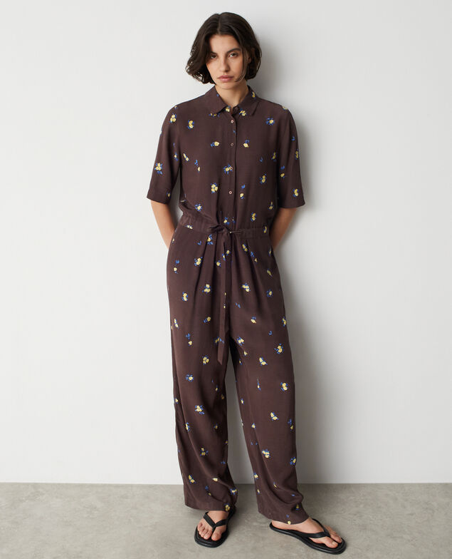 Combinaison pantalon fluide imprim&eacute;e M391 betty brown