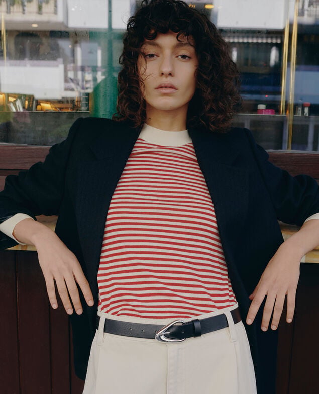Pull marin en laine m&eacute;rinos M161 st red ecru