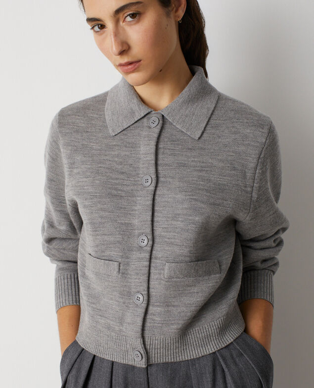 Cardigan en laine L020 bico gray