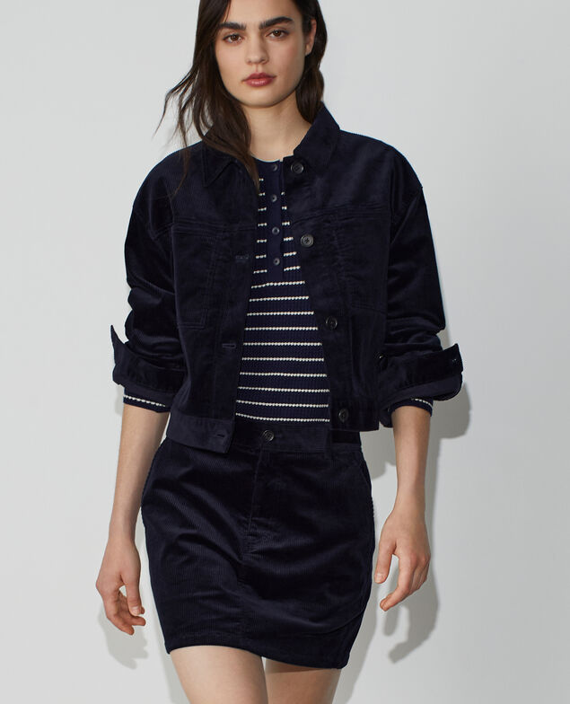 Corduroy mini skirt U690 navy
