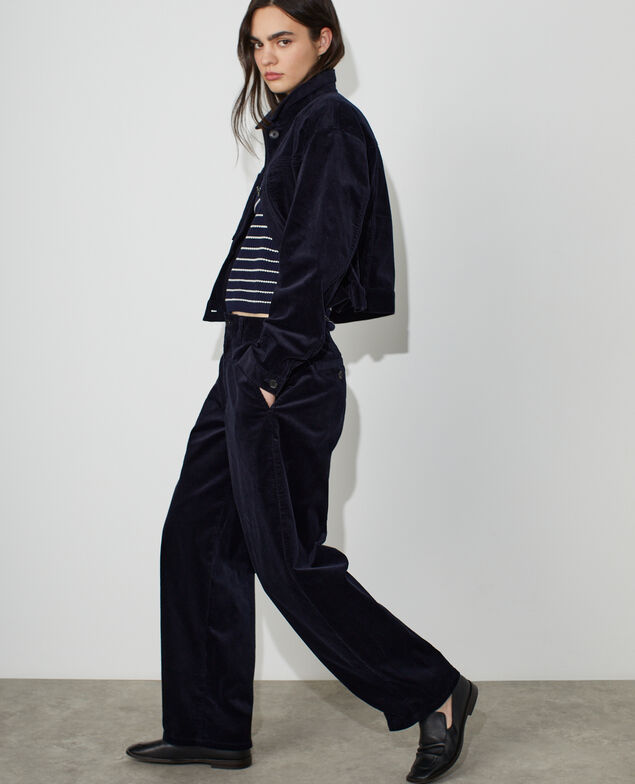 Corduroy bomber jacket U690 navy
