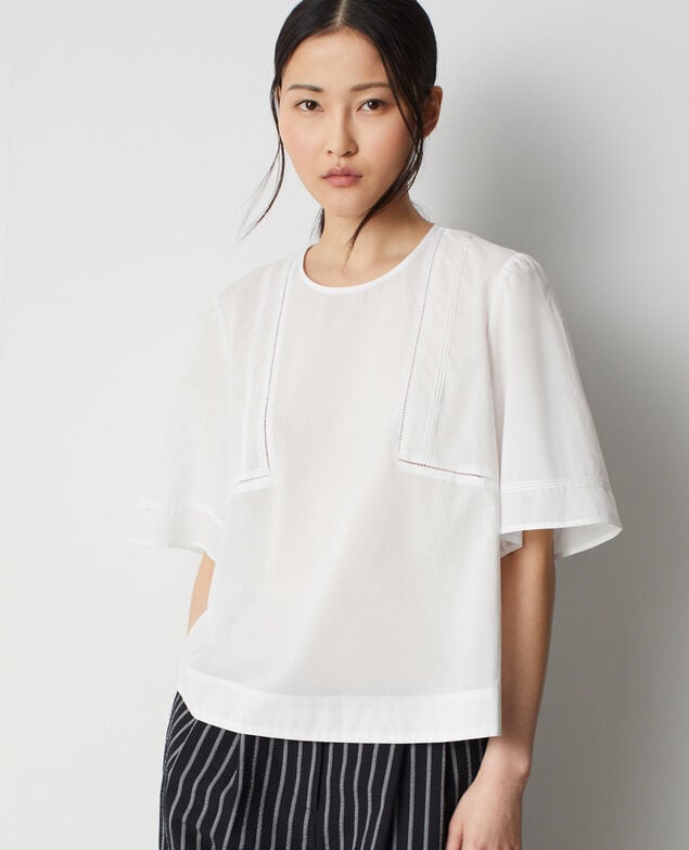 Blouse ample en voile de coton M000 blanc