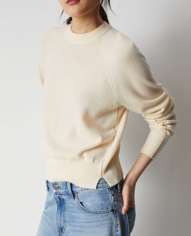 Cashmere crew-neck sweater M304 beige st brown