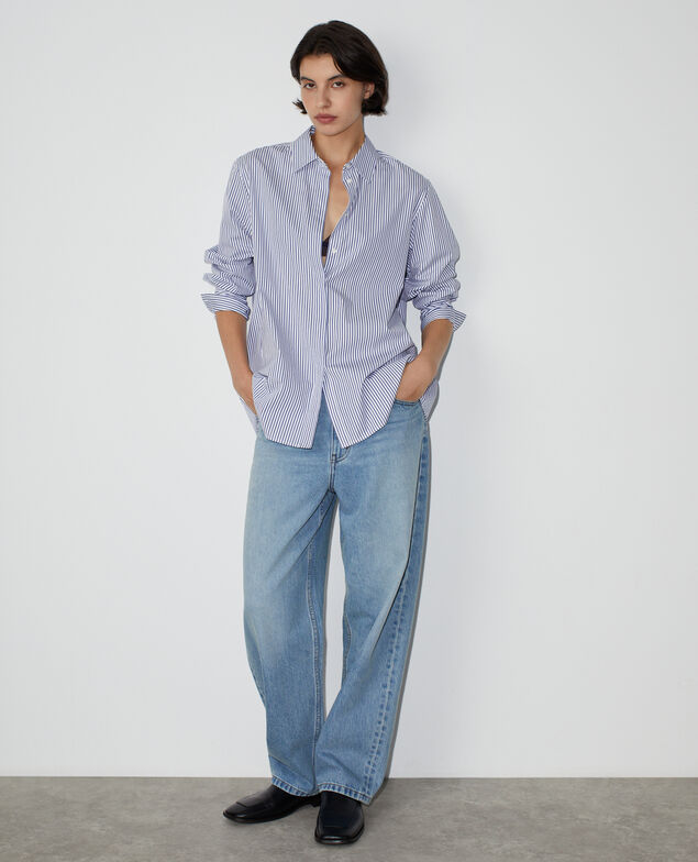 Chemise oversize en coton M663 stripe blue