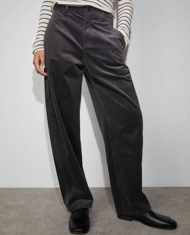 Corduroy barrel trousers U081 dark gray