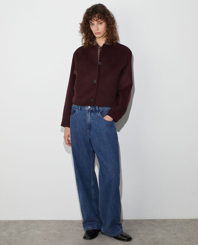 Double-faced wool-blend jacket with a touch of cashmere. M190 rouge noir