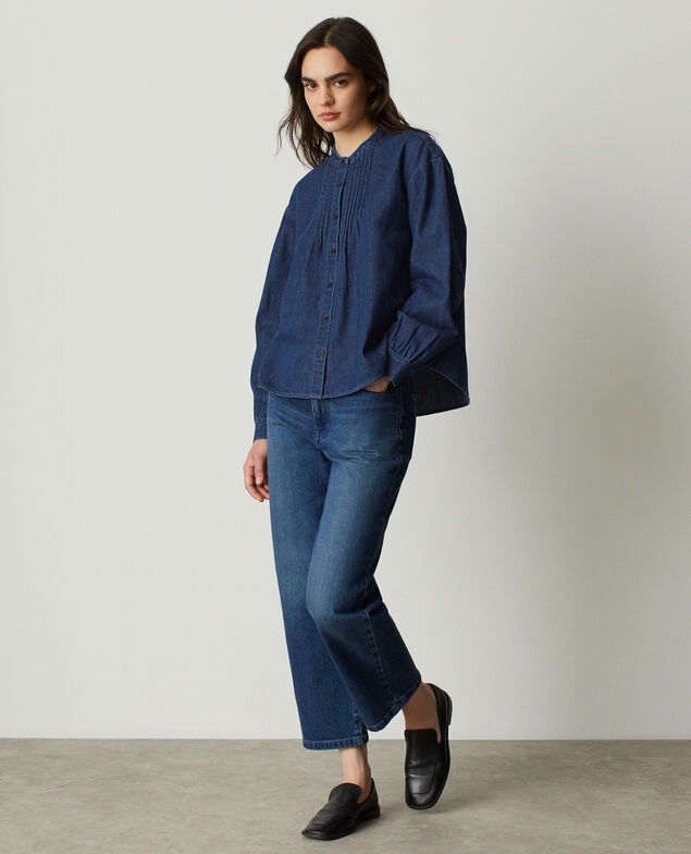 Relaxed-fit denim blouse U650 blue