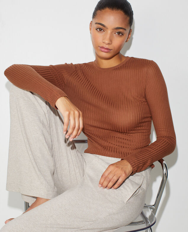 Long-sleeved t-shirt HEATTECH POINTELLE Heattech pointelle Espresso