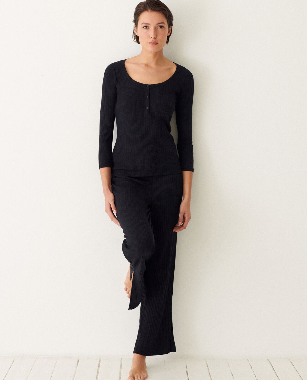 Trousers Essentiel rib Black