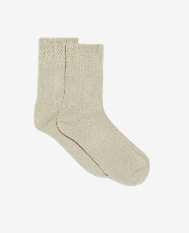 Chaussettes Cotelee Amande chiné