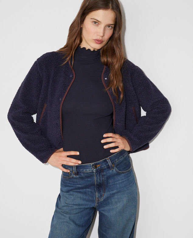 Cardigan manches longues FLEECE Fleece Bleu marine