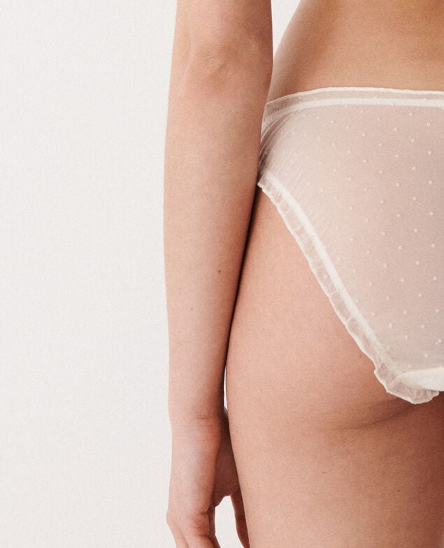 Culotte taille basse CHERI TULLE FLOQUE Cheri tulle floque Blanc rose