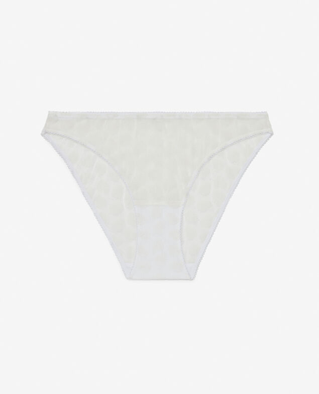 Culotte taille basse Cheri tulle floque palme Blanc optique