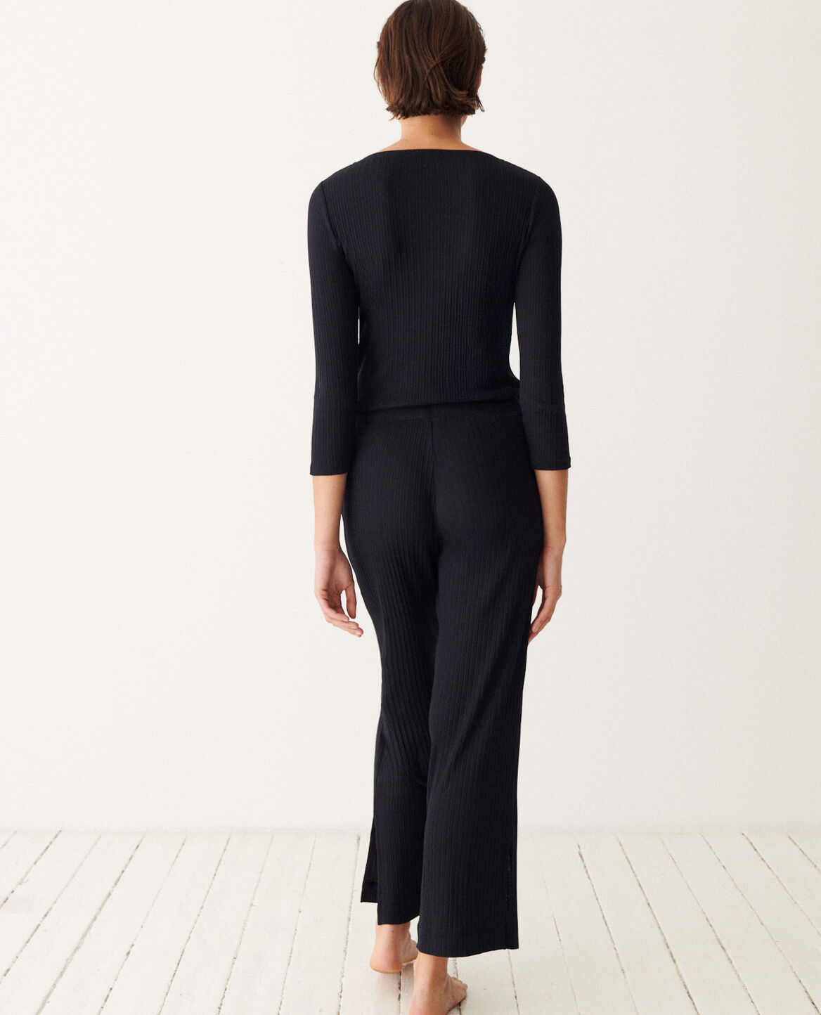 Trousers Essentiel rib Black