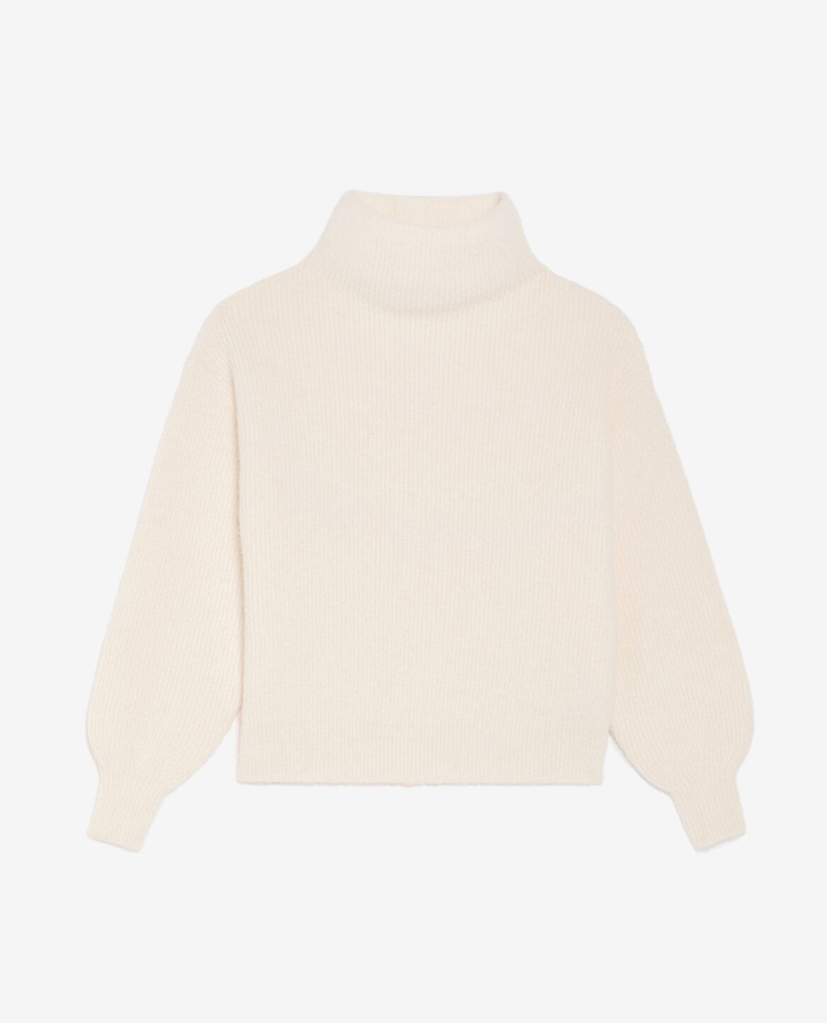 Turtle-neck jumper Maille cosy White pink