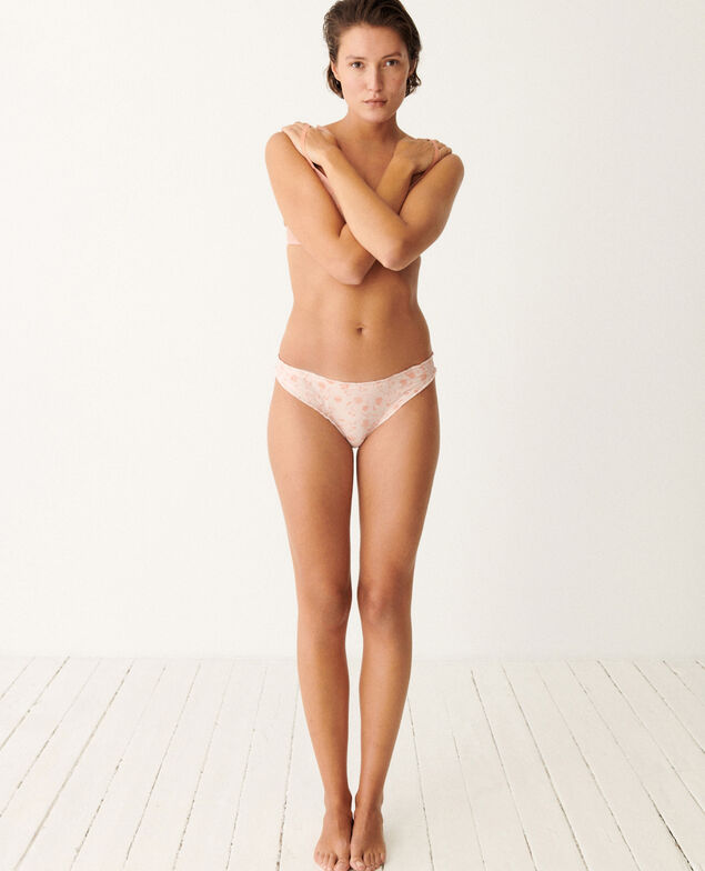 Culotte taille basse Cheri microfibre Fleur praline