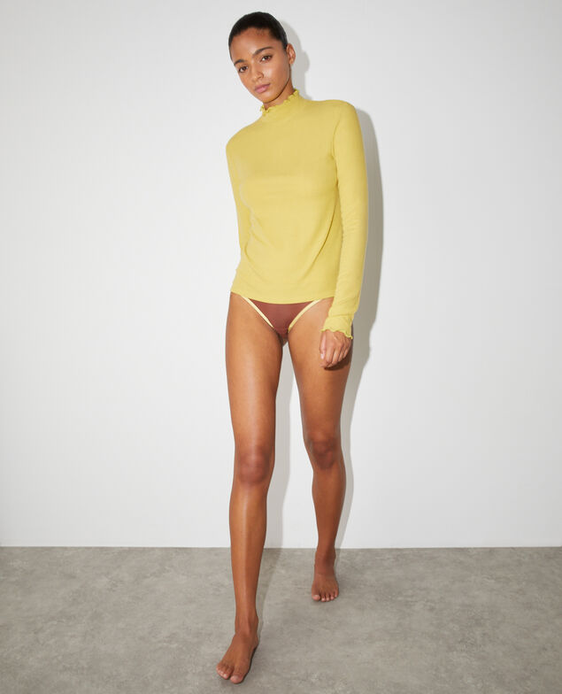 Top col roul&eacute; HEATTECH&trade; RIB CACHEMIRE Heattech&trade; rib cachemire Jaune citron
