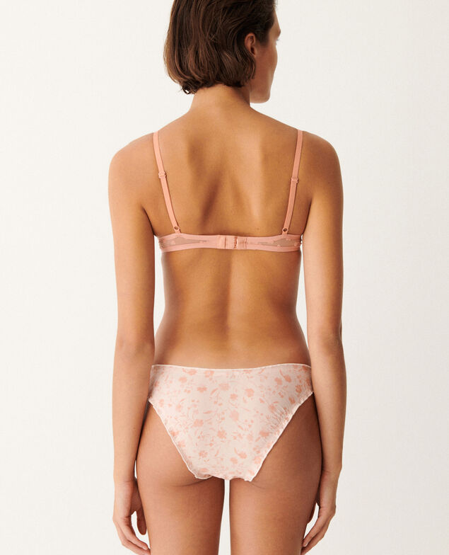 Culotte taille basse Cheri microfibre Fleur praline