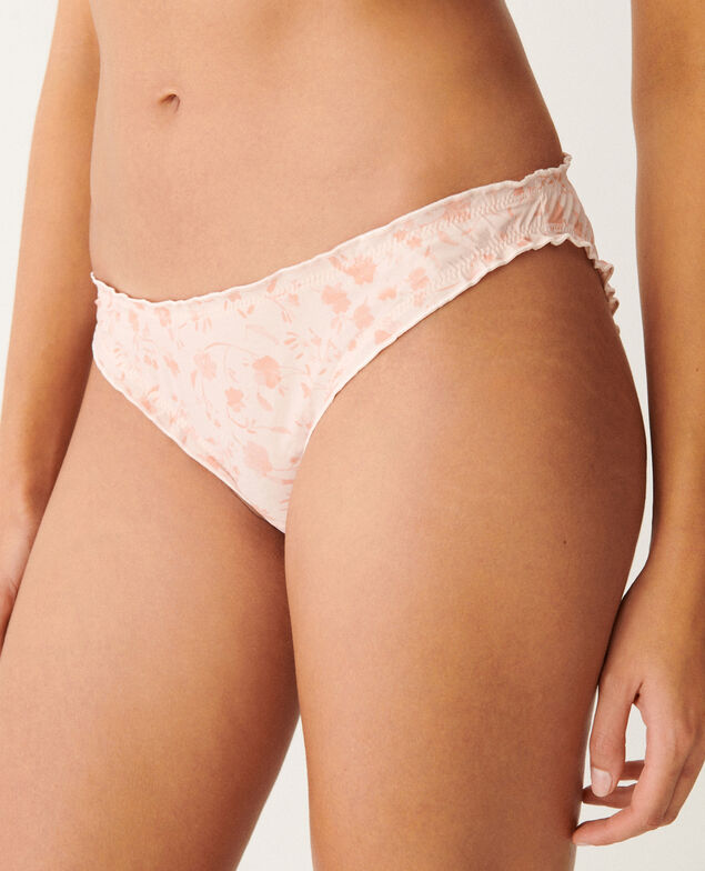 Culotte taille basse Cheri microfibre Fleur praline