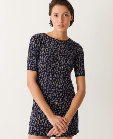 Short nightie Sweety Midnight blue alba flower