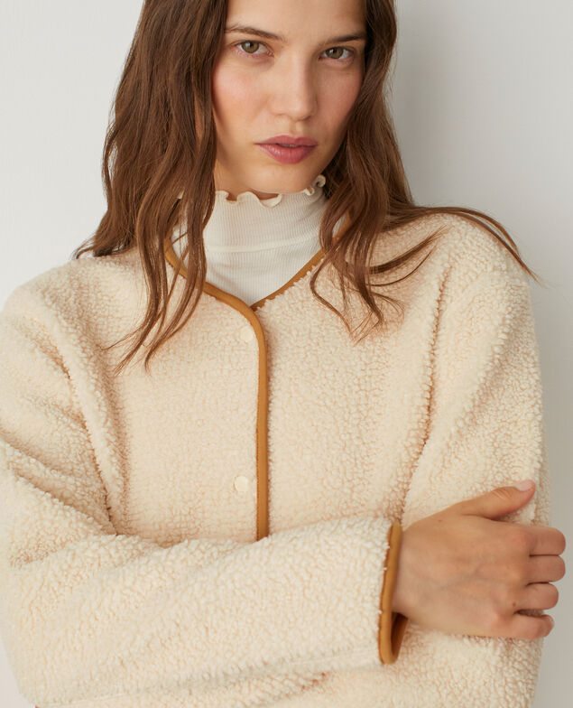 Cardigan manches longues FLEECE Fleece Blanc casse