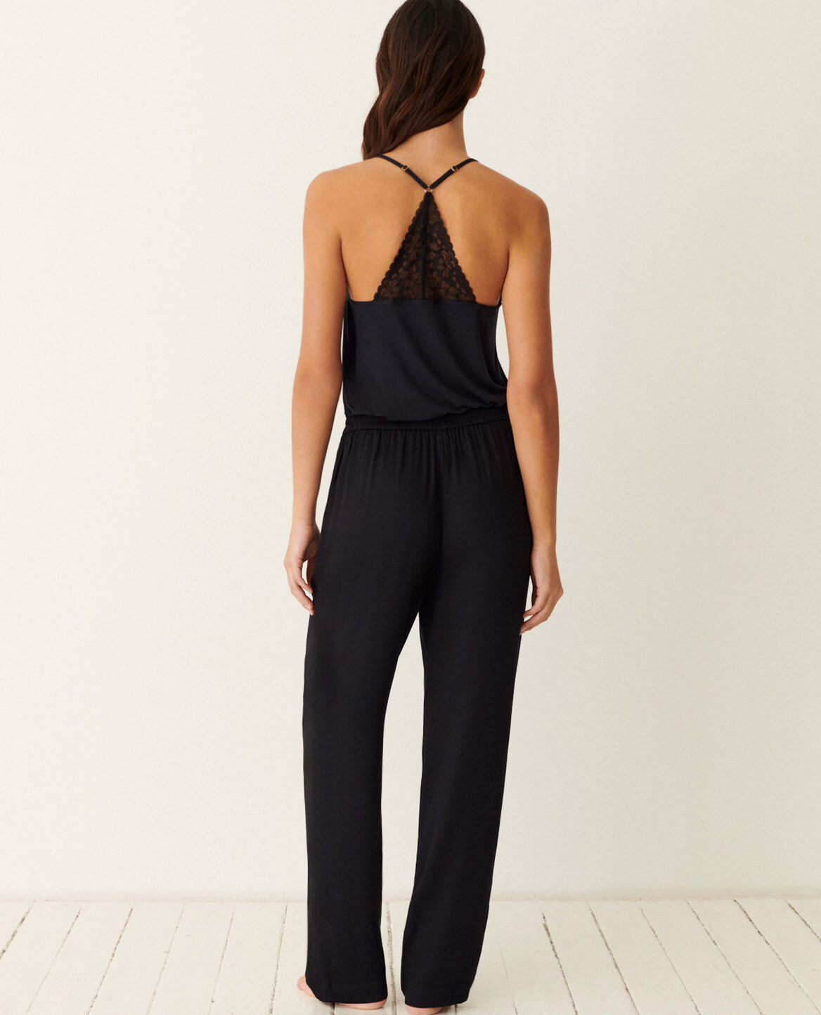 Trousers Relax satin Black