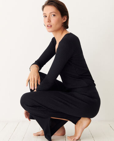 Trousers Essentiel rib Black