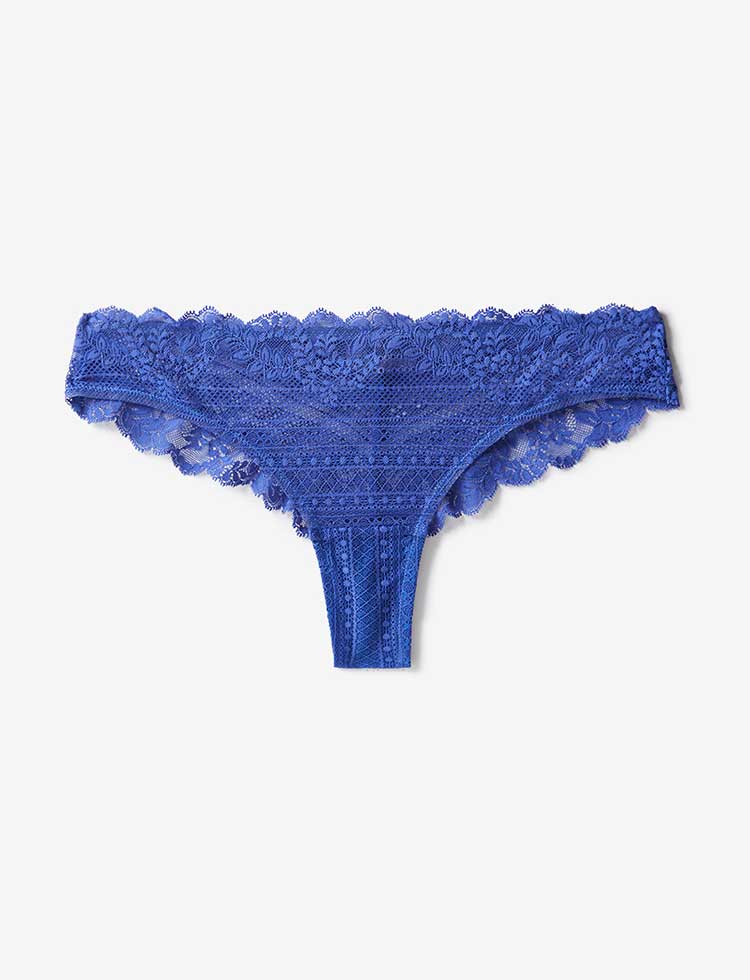 tanga dentelle bleu