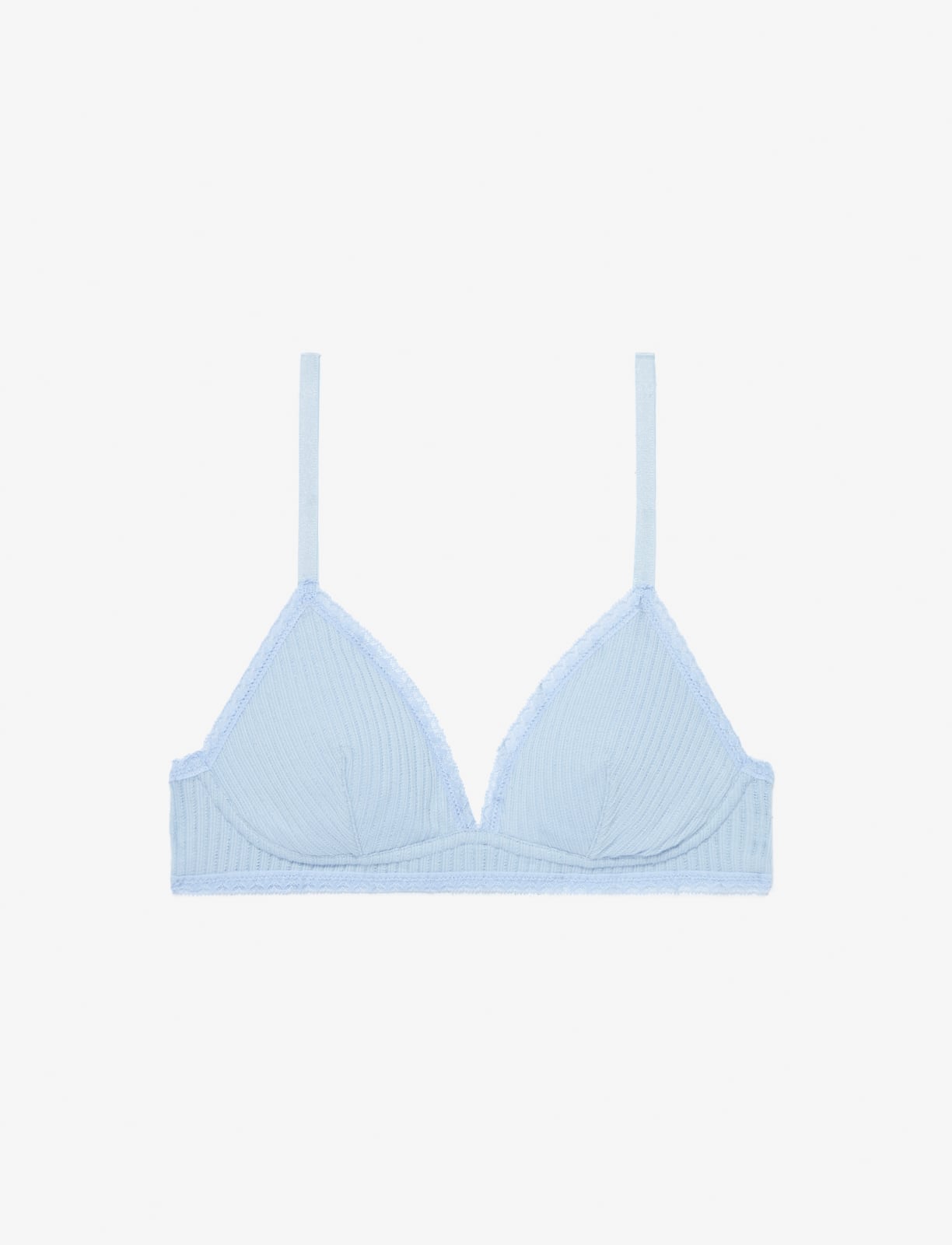 Soft padded triangle bra DAILY COTON blue stripe | Princesse tam.tam