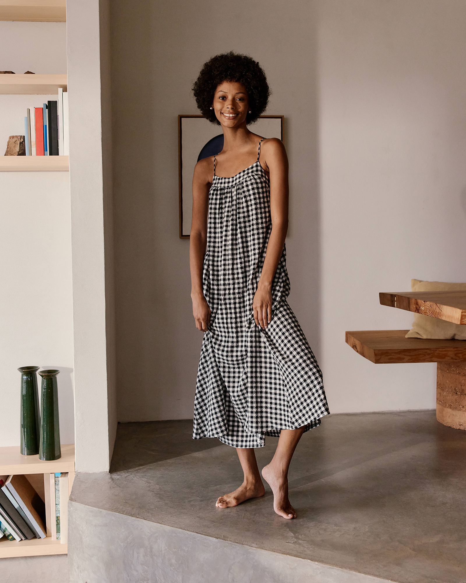 Dress VOILE gingham black beauty | Princesse tam.tam