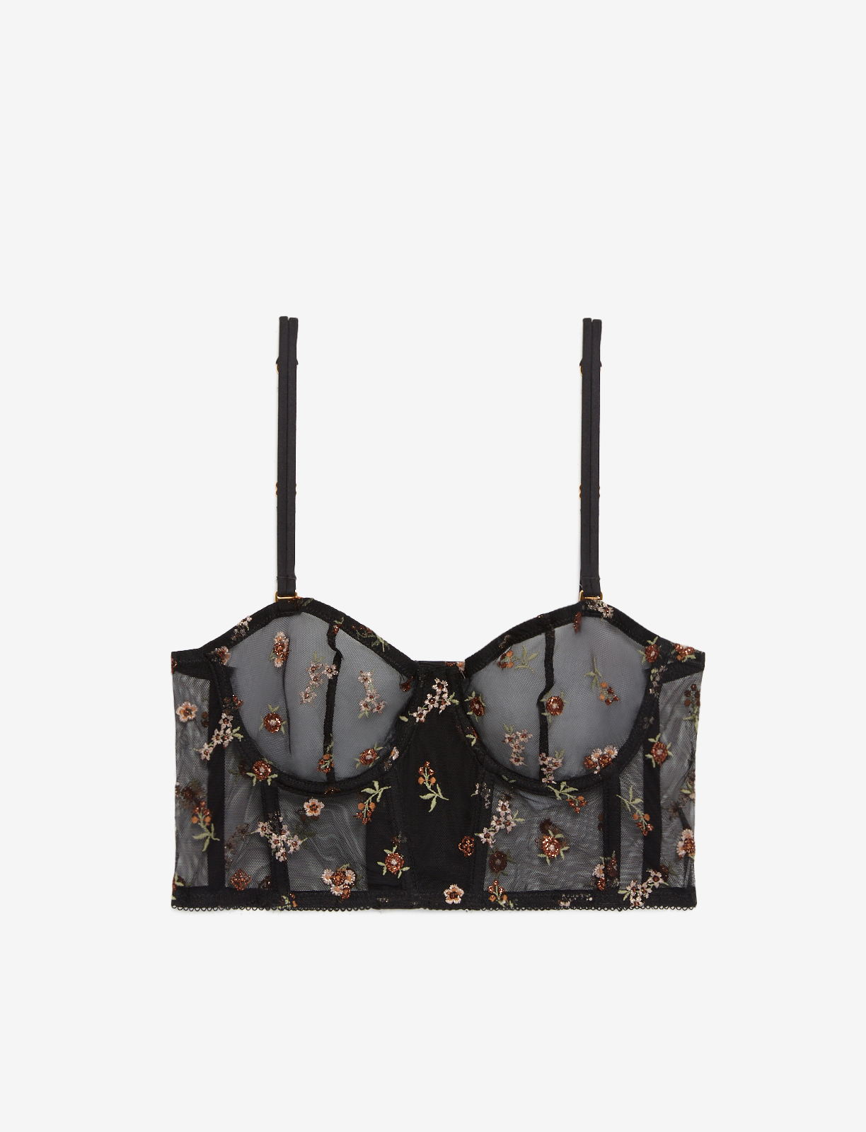 black bustier bralette